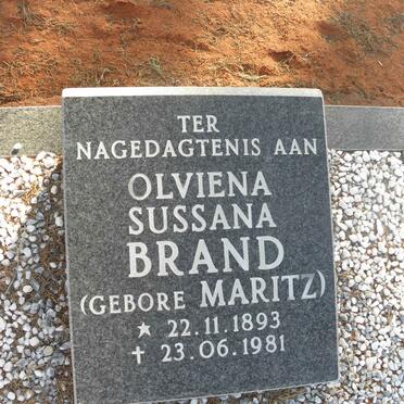 BRAND Olviena Sussana nee MARITZ 1893-1981