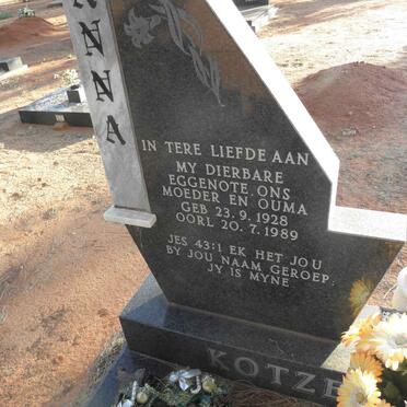 KOTZE Anna 1928-1989
