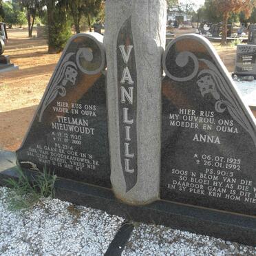 LILL Tielman Nieuwoudt, van 1920-2000 &amp; Anna 1925-1992