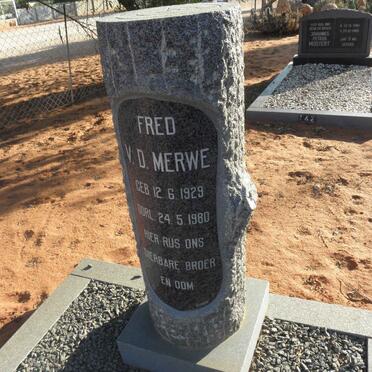 MERWE Fred, v.d. 1929-1980