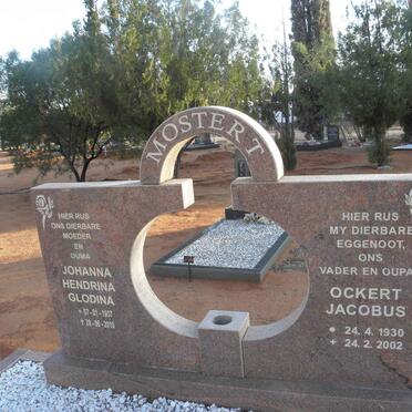 MOSTERT Ockert Jacobus 1930-2002 &amp; Johanna Hendrina Glodina 1937-2010