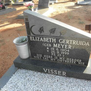 VISSER Elizabeth Gertruida nee MEYER 1904-1999
