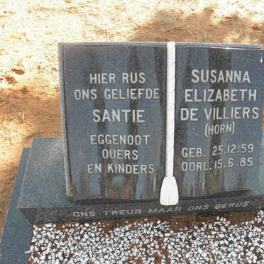 VILLIERS Susanna Elizabeth, de nee HORN 1959-1985