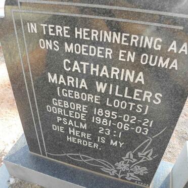 WILLERS Catharina Maria nee LOOTS 1895-1981