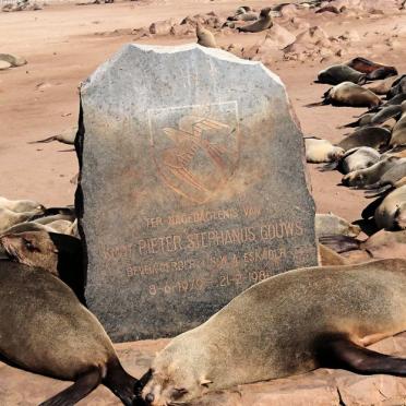 Namibia, ERONGO region, District Swakopmund, Cape Cross, Military memorial