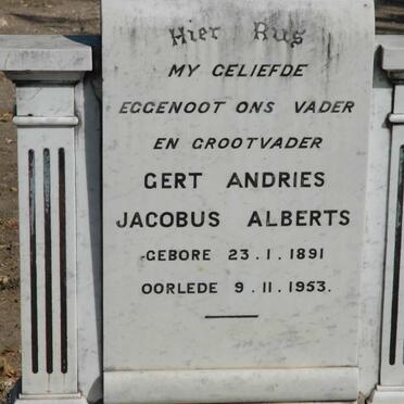 ALBERTS Gert Andries Jacobus 1891-1953