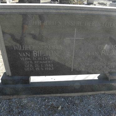 BILJON Petrus, van 1890-1958 &amp; Wilhelmine Maria voorheen SCHLENTHER nee REMMERT 1885-1963