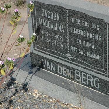 BERG Jacoba Magdalena, van den 1921-1976