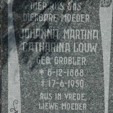 LOUW Johanna Martina Catharina nee GROBLER 1888-1950