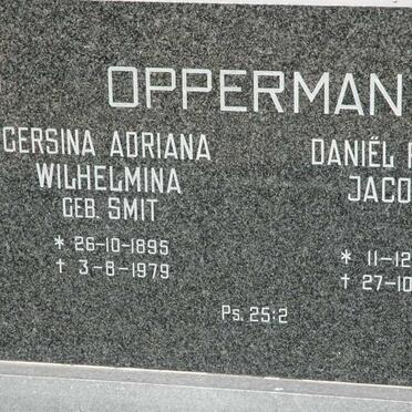 OPPERMAN Daniël Petrus Jacobus 1891-1961 &amp; Gersina Adriana Wilhelmina SMIT 1895-1979