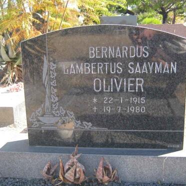 OLIVIER Bernardus Lambertus Saayman 1915-1980