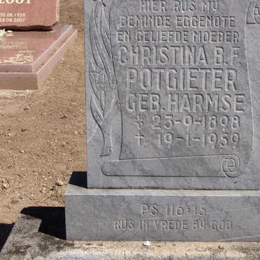 POTGIETER Christina B.F. nee HARMSE 1898-1959