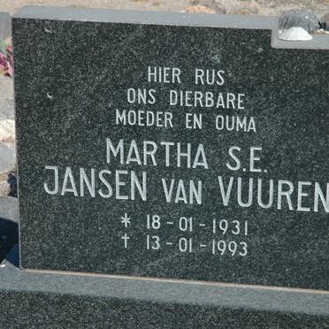 VUUREN Martha S.E., Jansen van 1931-1993
