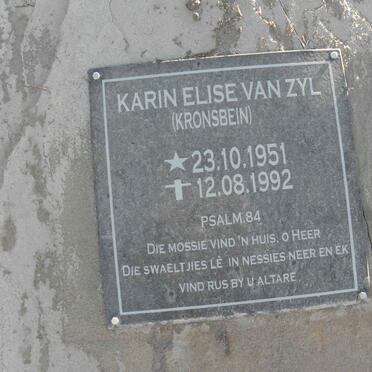 ZYL Karin Elise, van nee KRONSBEIN 1951-1992