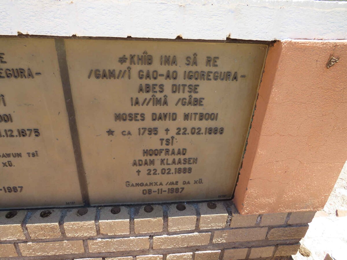 WITBOOI Moses David 1795-1888 :: KLAASEN Adam -1888