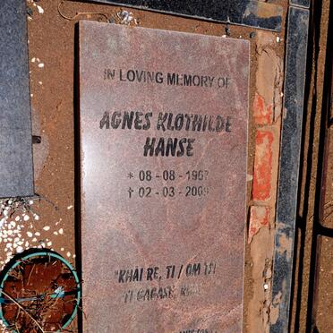 HANSE Agnes Klothilde 1967-2009