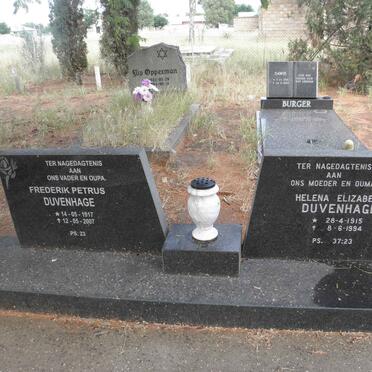 DUVENHAGE Frederik Petrus 1917-2007 &amp; Helena Elizabeth 1915-1994