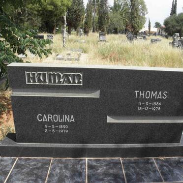 HUMAN Thomas 1886-1978 &amp; Carolina 1890-1979