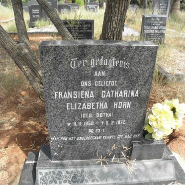 HORN Fransiena Catharina Elizabetha nee BOTHA 1950-1972