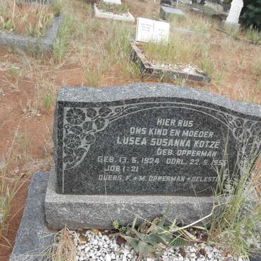 KOTZE Lusea Susanna nee OPPERMAN 1924-1955