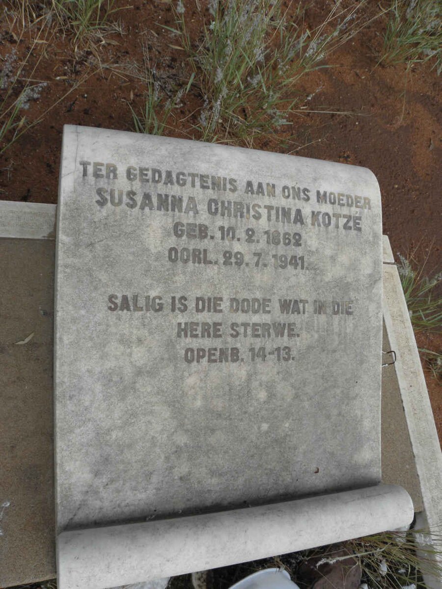KOTZE Susanna Christina 1862-1941