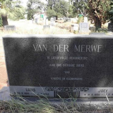 MERWE Louis, van der 1890-1952 &amp; Joey 1896-1968