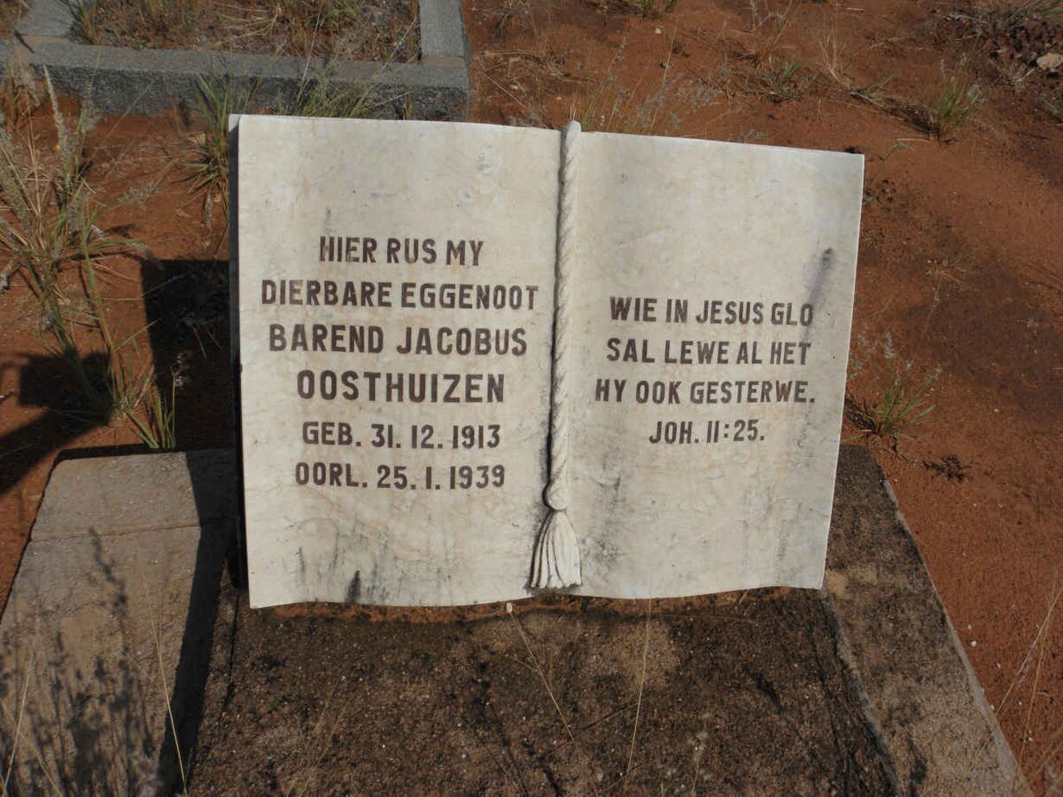 OOSTHUIZEN Barend Jacobus 1913-1939