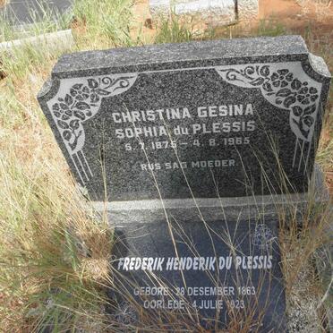 PLESSIS Frederik Hendrik, du 1863-1923 &amp; Christina Gesina Sophia 1875-1965