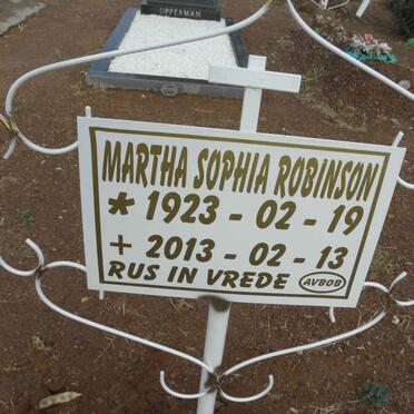 ROBINSON Martha Sophia 1923-2013