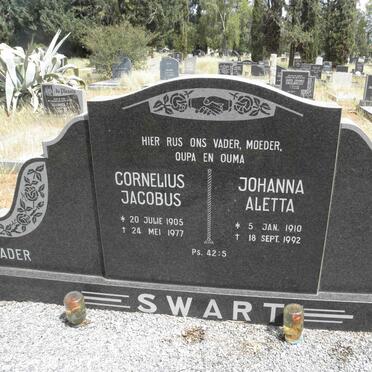 SWART Cornelius Jacobus 1905-1977 &amp; Johanna Aletta 1910-1992