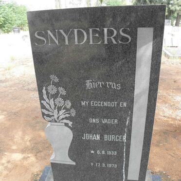 SNYDERS Johan Burger 1933-1973