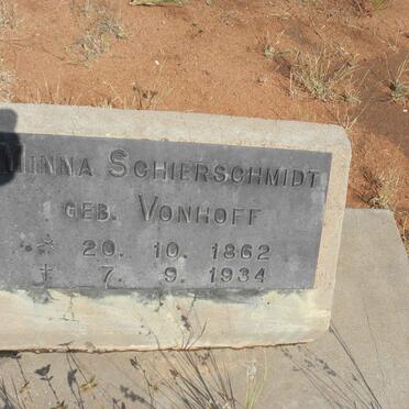 SCHIERSCHMIDT Minna nee VONHOFF 1862-1934