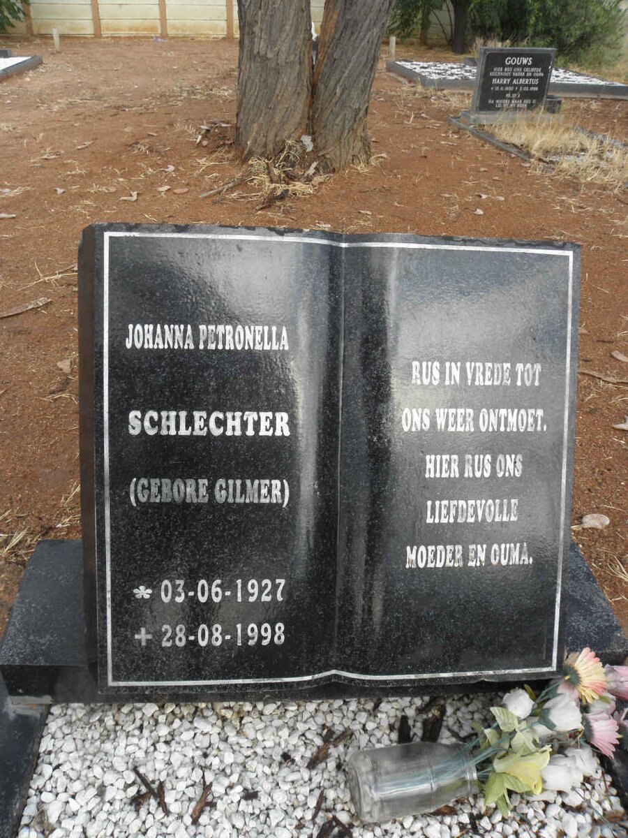 SCHLECHTER Johanna Petronella nee GILMER 1927-1998