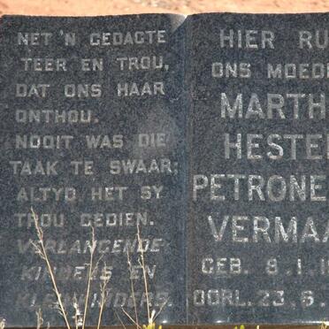 VERMAAK Martha Hester Petronella 1905-1995
