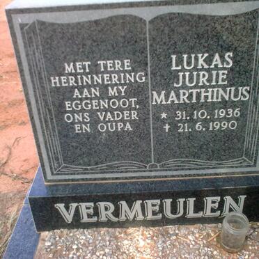 VERMEULEN Lukas Jurie Marthinus 1936-1990