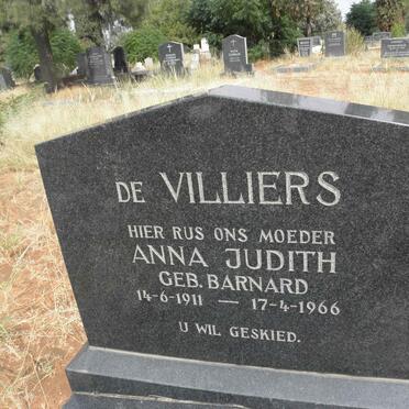 VILLIERS Anna Judith, de nee BARNARD 1911-1966