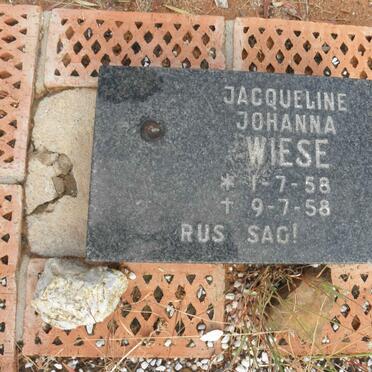 WIESE Jacqueline Johanna 1958-1958
