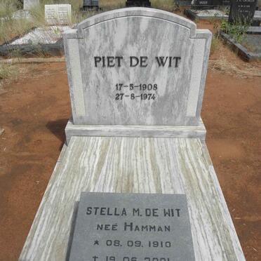 WIT Piet, de 1908-1974 &amp; Stella M. HAMMAN 1910-2001