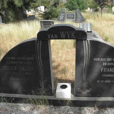 WYK Schalk Willem, van 1883-1966 &amp; Francina SAUNDERSON 1889-1982