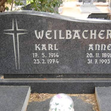 WEILBACHER Karl 1914-1974 &amp; Anne 1898-1993