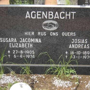 AGENBACHT Josias Andreas 1898-1979 &amp; Susara Jacomina Elizabeth 1905-1974