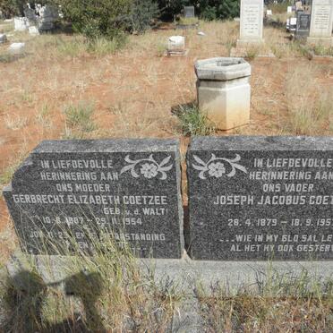 COETZEE Joseph Jacobus 1879-1957 &amp; Gerbrecht Elizabeth v.d. WALT 1887-1954