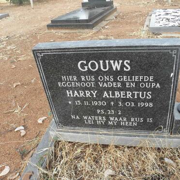 GOUWS Harry Albertus 1930-1998