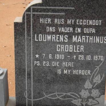 GROBLER Louwrens Marthinus 1910-1970 &amp; Heiletje Magdalena Magrietha 1911-2001