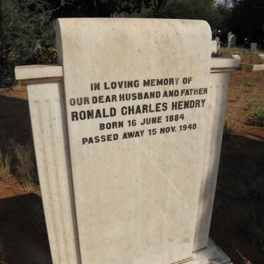HENDRY Ronald Charles 1884-1940
