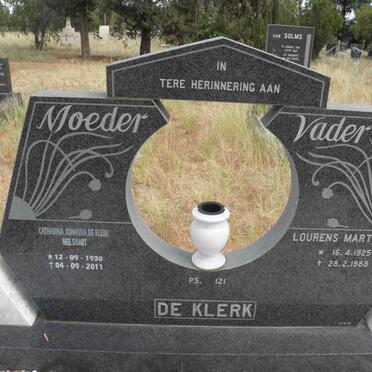 KLERK Lourens Marthinus, de 1925-1988 &amp; Catharina Johanna SWART 1930-2011