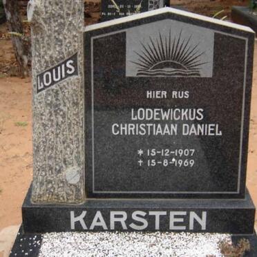 KARSTEN Lodewickus Christiaan Daniel 1907-1969 &amp; Christina Gerbreg LOUW 1916-1990
