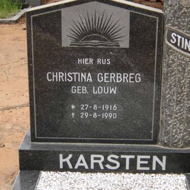KARSTEN Lodewickus Christiaan Daniel 1907-1969 &amp; Christina Gerbreg LOUW 1916-1990