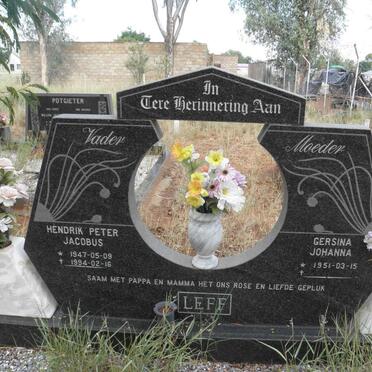 LEFF Hendrik Peter Jacobus 1947-1994 &amp; Gersina Johanna 1951-