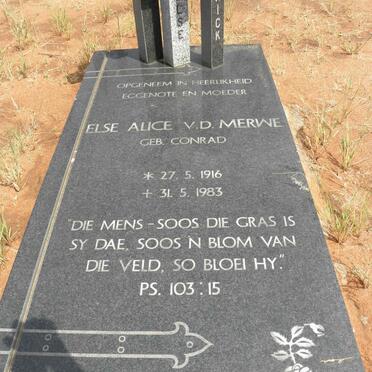 MERWE Else Alice, v.d. nee CONRAD 1916-1983
